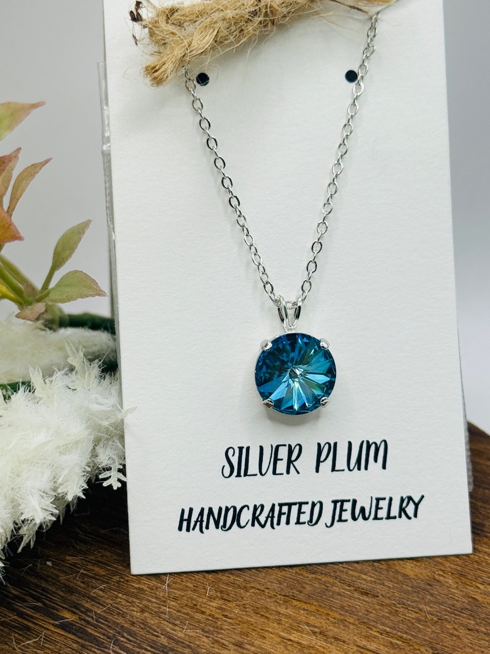 Silver Jeans Blue Crystal Pendant Necklace - Picture 2 of 5